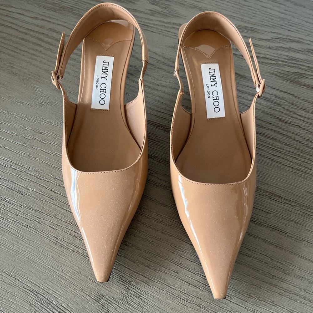 Jimmy Choo Amel Tan High Heel Size 7.5 (IT 37.5) Excellent Condition, Worn 3x